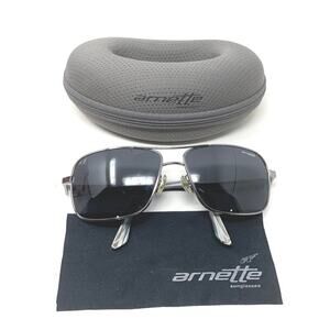 Arnette Stakeout Sunglasses Silver Metal Frame Square Lens 3062-502 Post Malone
